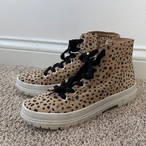Dolce Vita Tan and Black Polka Dot Sneakers